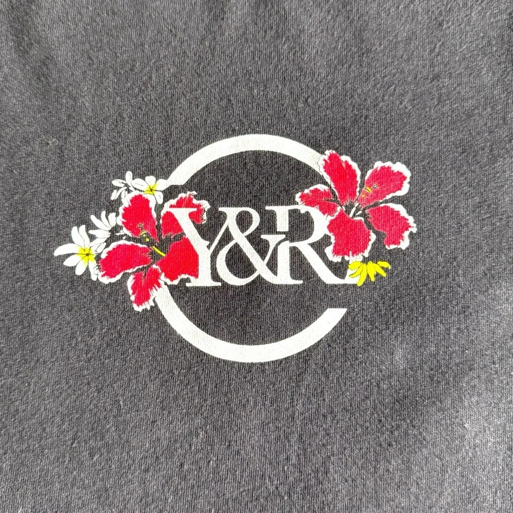 Y&R Young & Reckless Short Sleeve T-Shirt Black Street Logo 100% Cotton Size L‎